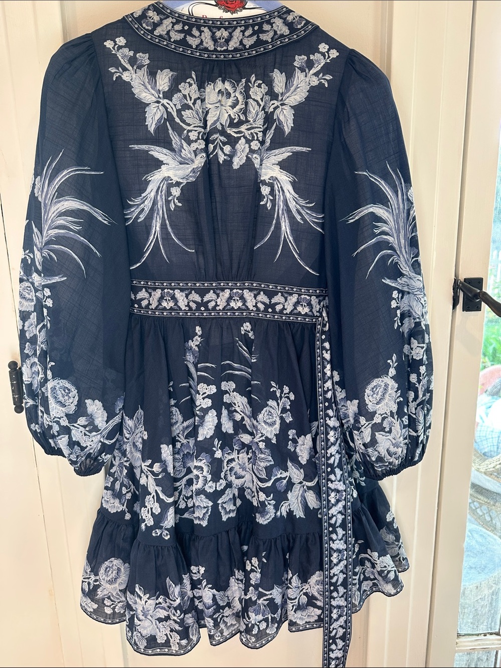 ZIMMERMAN Aliane Floral-Print Cotton Wrap Dress (Sz 0P) - Picture 7 of 7